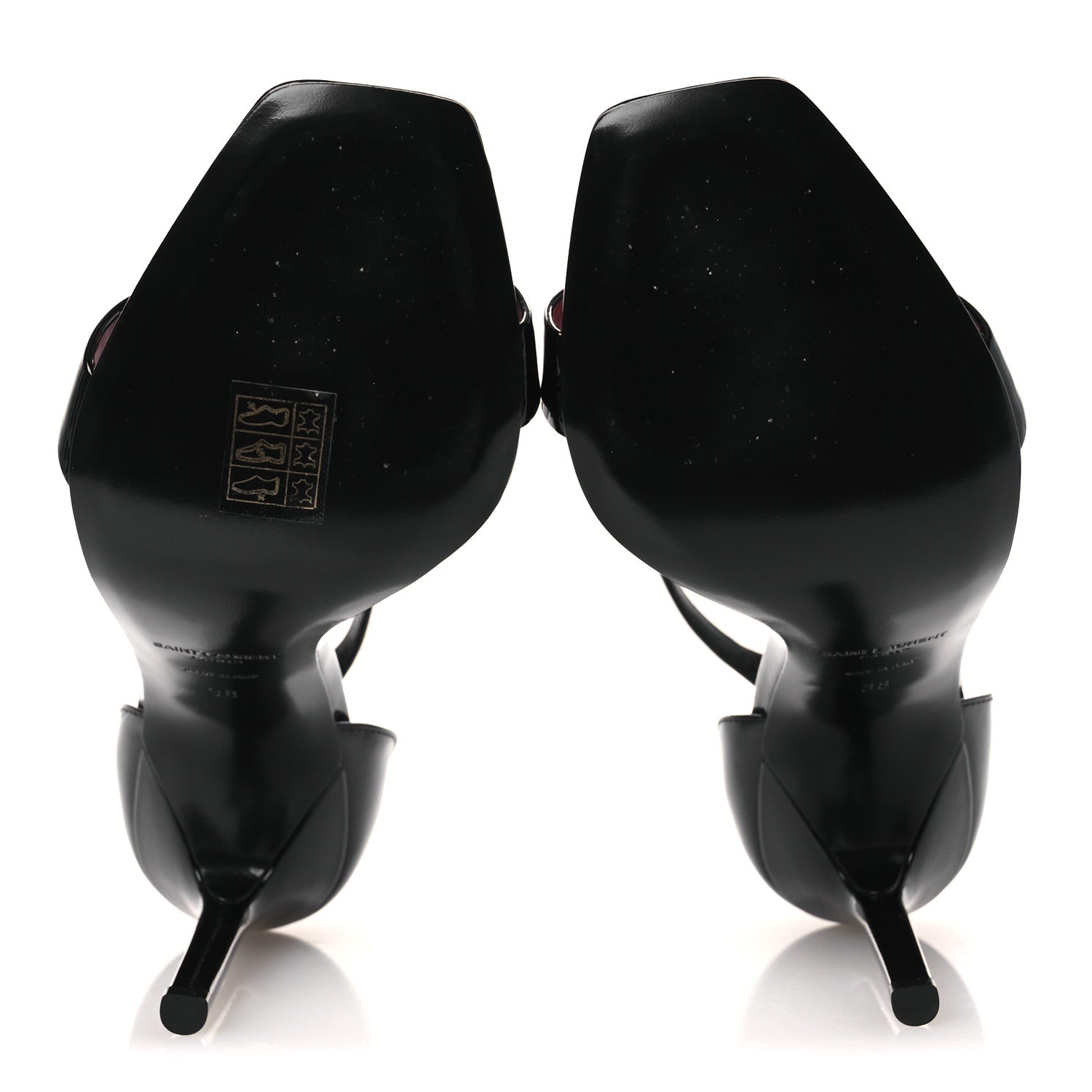 Saint Laurent Vernice Chiffon Amber 105 Ankle Strap Sandals 38 Black 7 of 12