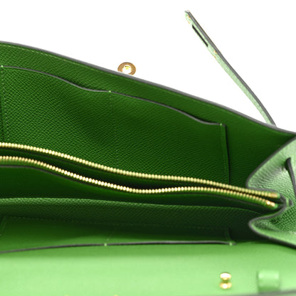 Hermes Epsom Kelly Wallet To Go Vert Yucca 5 of 7