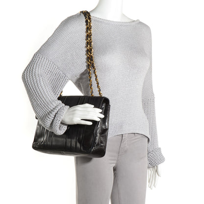 Chanel Lambskin Vertical Quilt Jumbo Flap Black 2 of 9