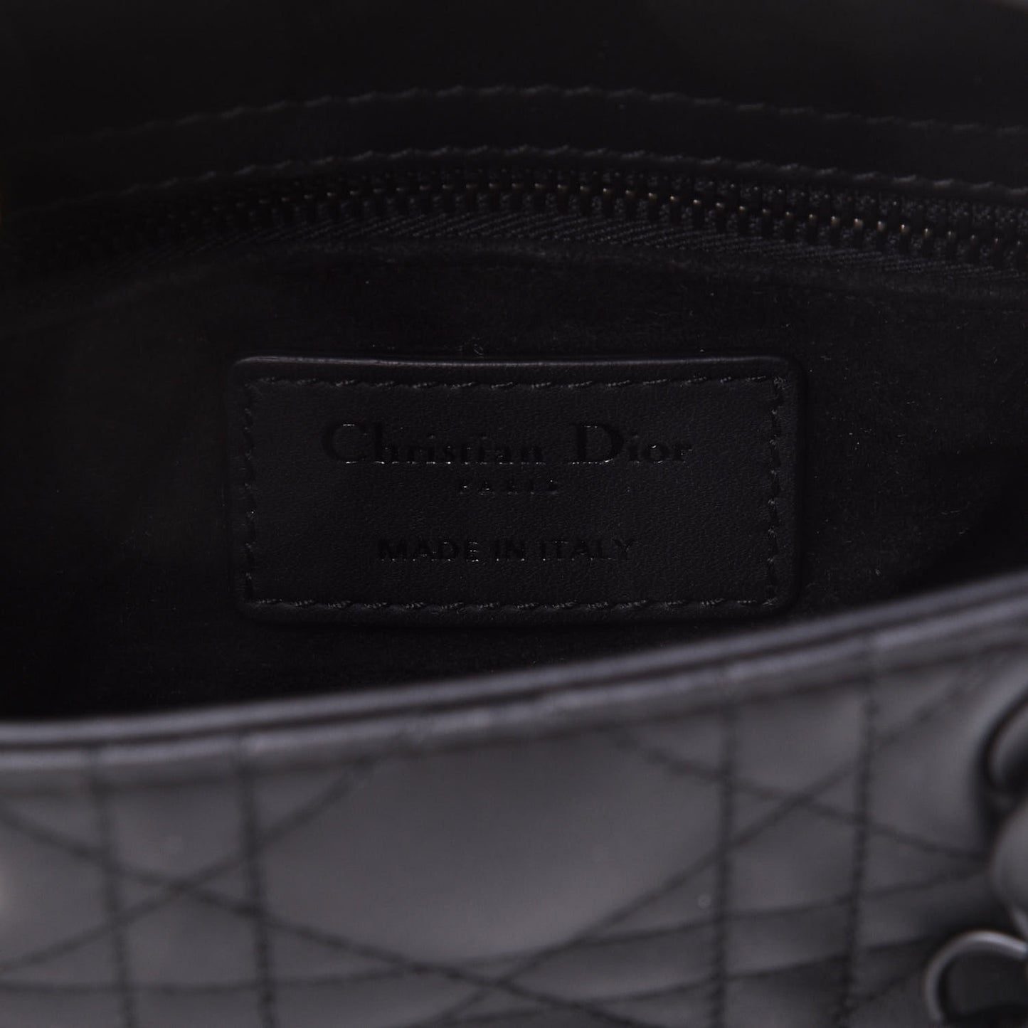 Ultra Matte Calfskin Cannage Mini Lady Dior Black