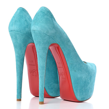 Christian Louboutin Suede Daffodile 160 Pumps 37.5 Turquoise 4 of 9