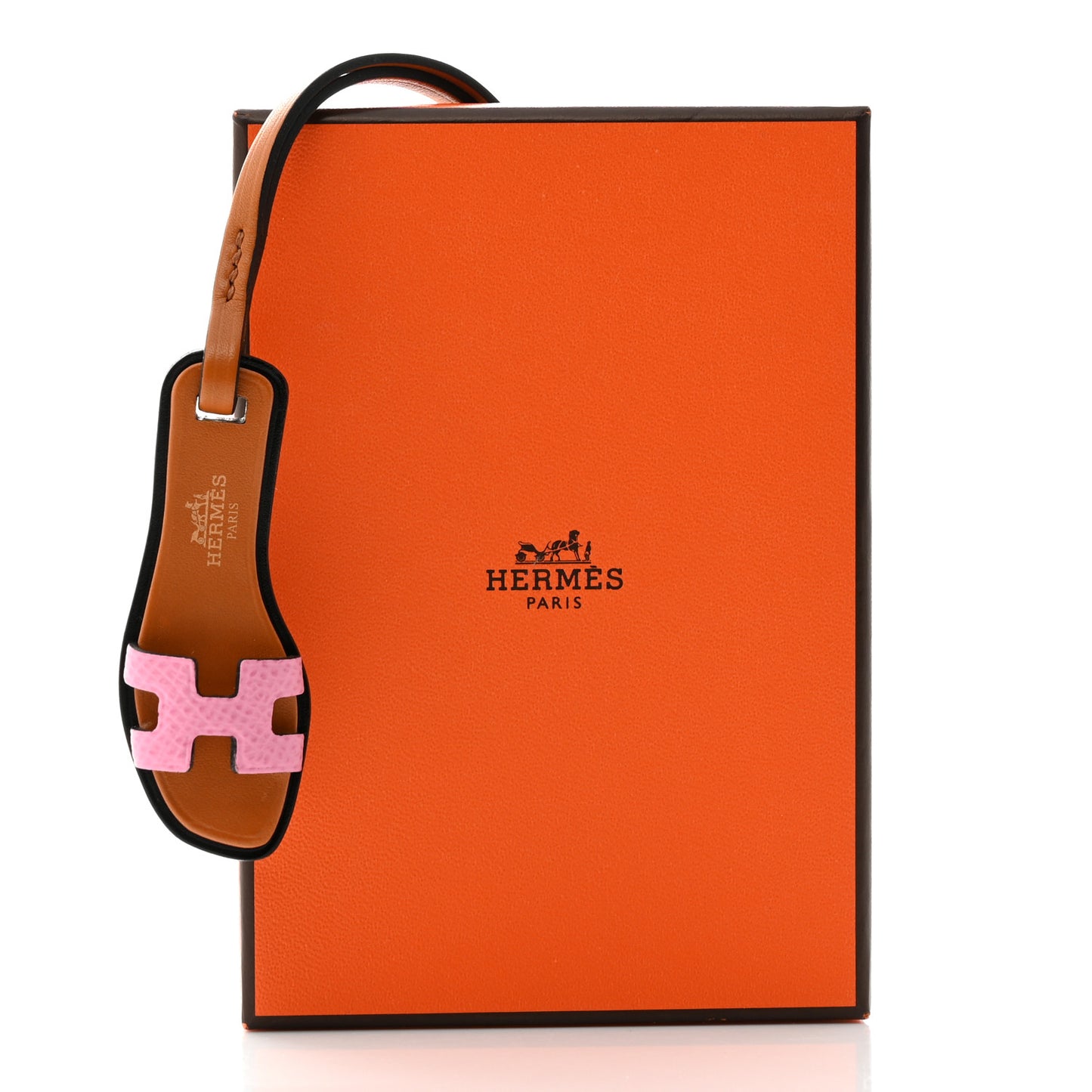 Epsom Butler Calfskin Hunter Oran Nano Bag Charm Rose Confetti Sable