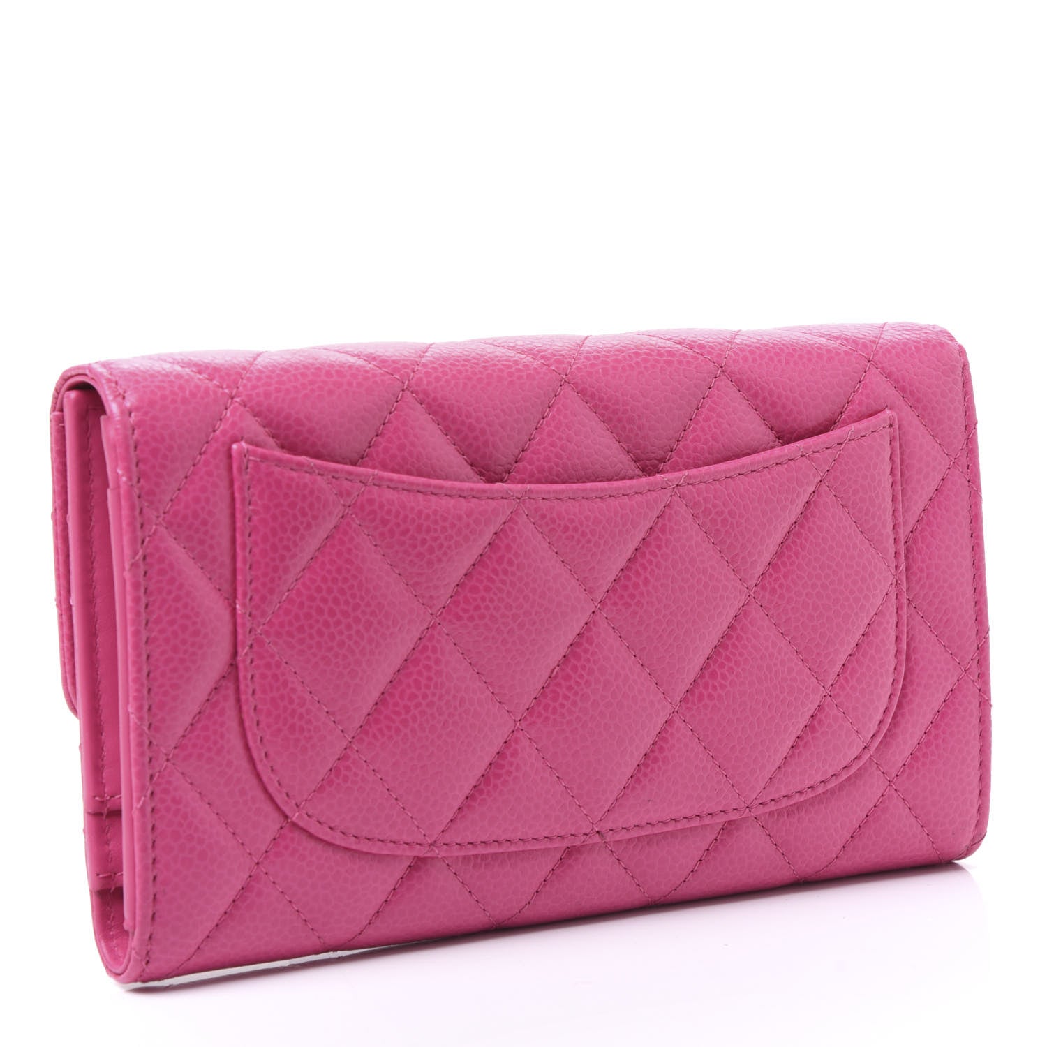 Chanel Caviar Quilted Large Flap Wallet Pink 2 of 11