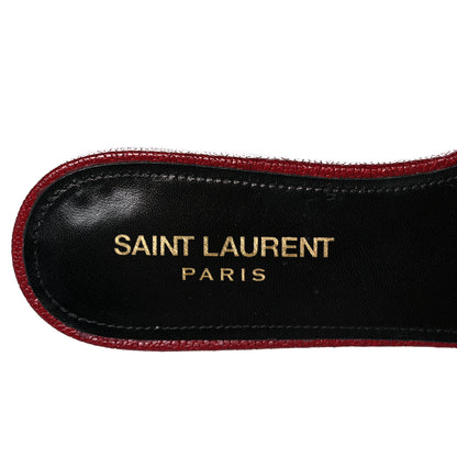 Saint Laurent Grain De Poudre Nu Pied 05 Slide Sandals 37.5 Cordovan 7 of 10