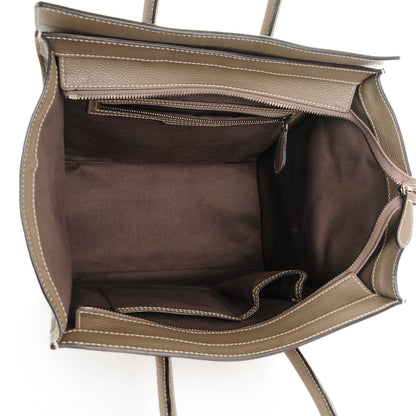 Celine Drummed Calfskin Mini Luggage Souris 5 of 10