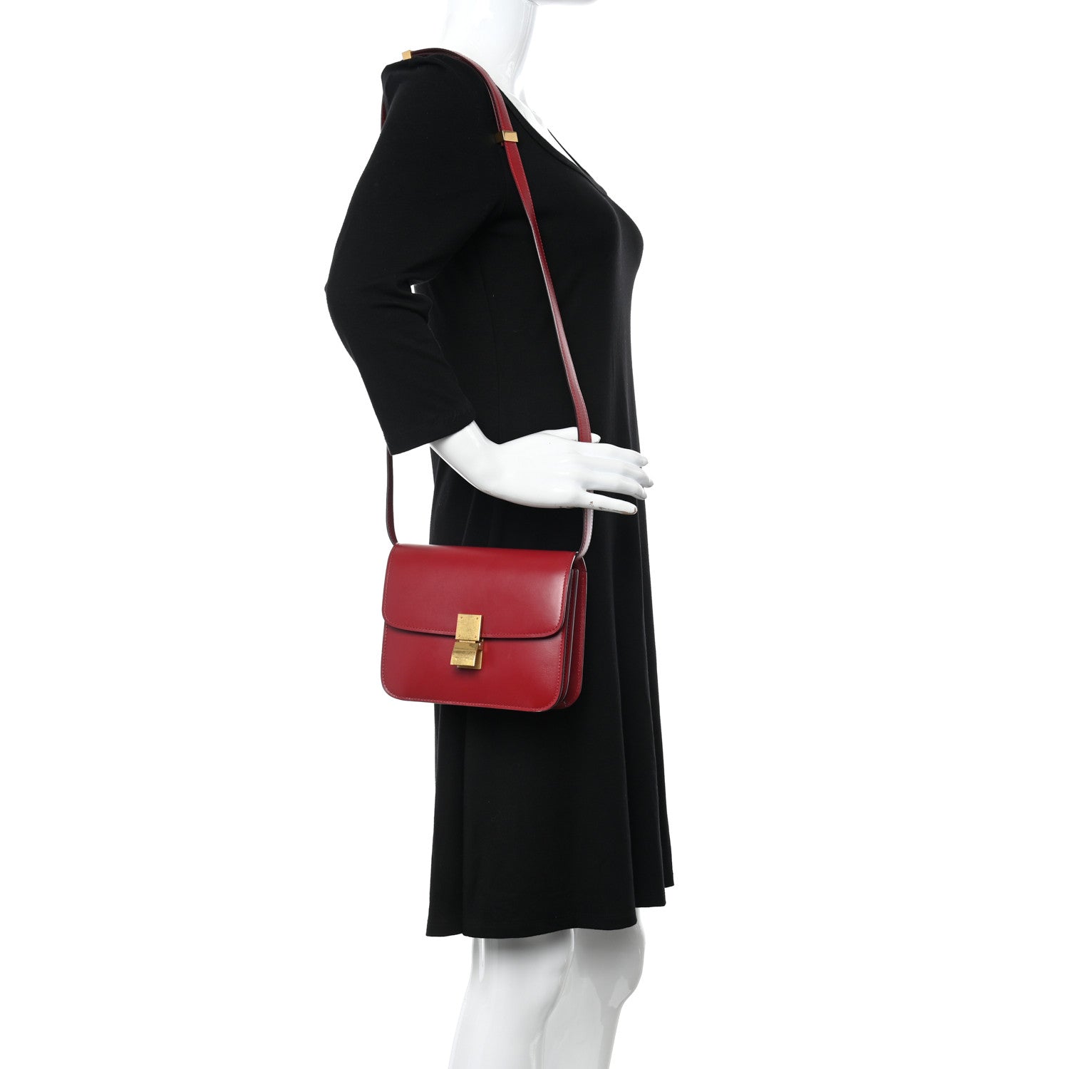Celine Box Calfskin Teen Classic Box Flap Bag Red 2 of 14