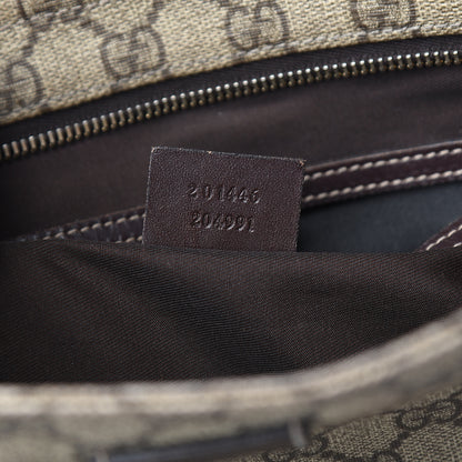 Gucci GG Supreme Monogram Medium Flat Messenger Bag Dark Brown 6 of 9