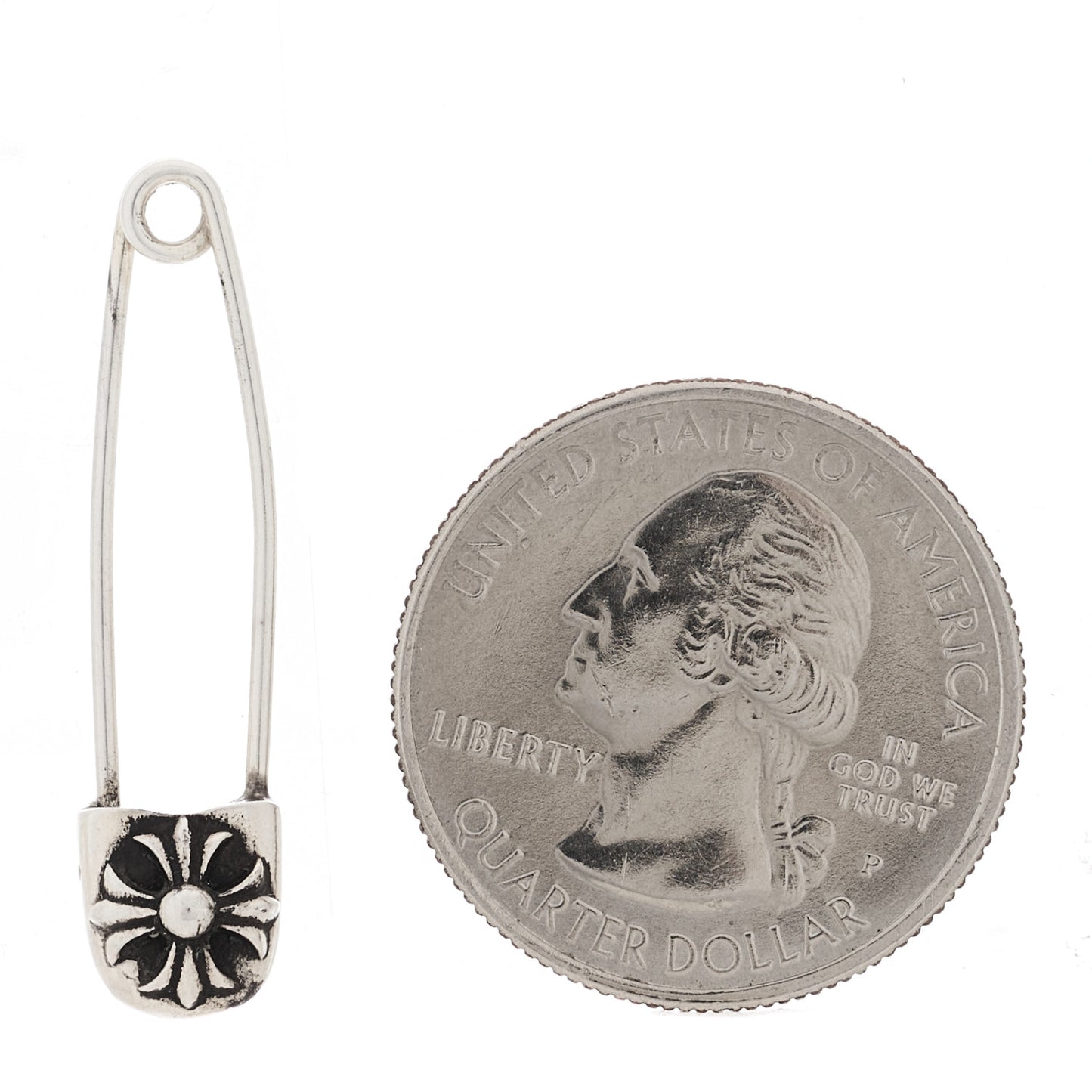 Sterling Silver Safety Pin Single Earring