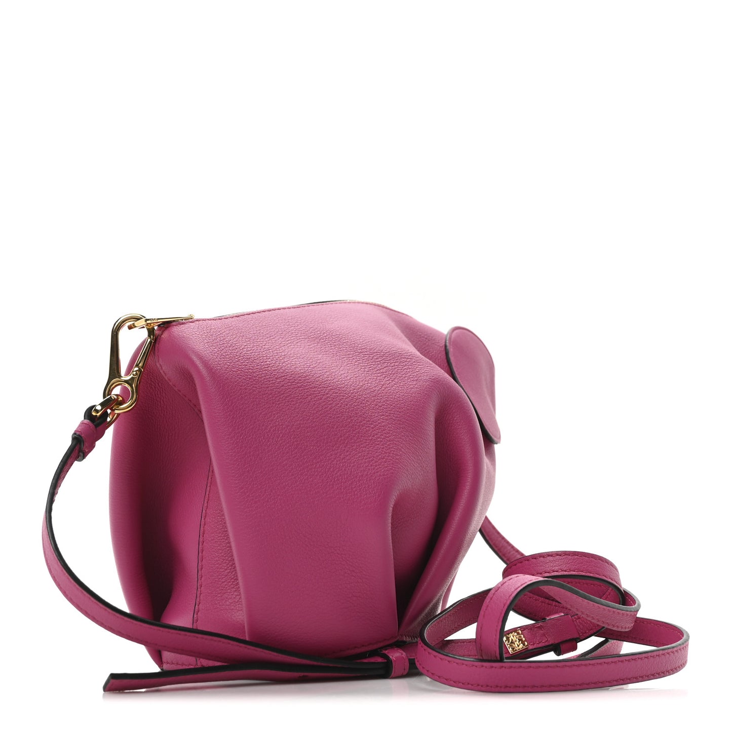 Calfskin Mini Elephant Crossbody Bag Fuchsia