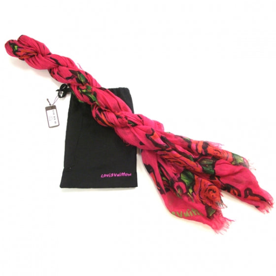 Cashmere Silk Monogram Roses Stole