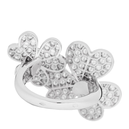 Van Cleef & Arpels 18K White Gold Diamond Frivole Between The Finger Pave Ring 54 7 4 of 6
