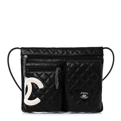 Chanel Calfskin Quilted Cambon Multipocket Shoulder Bag Black 1 of 22