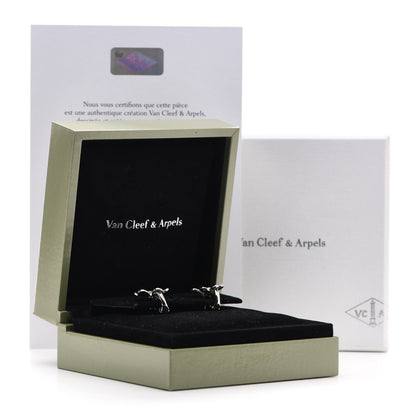 Van Cleef & Arpels 18K White Gold Diamond Small Frivole Earrings 5 of 5