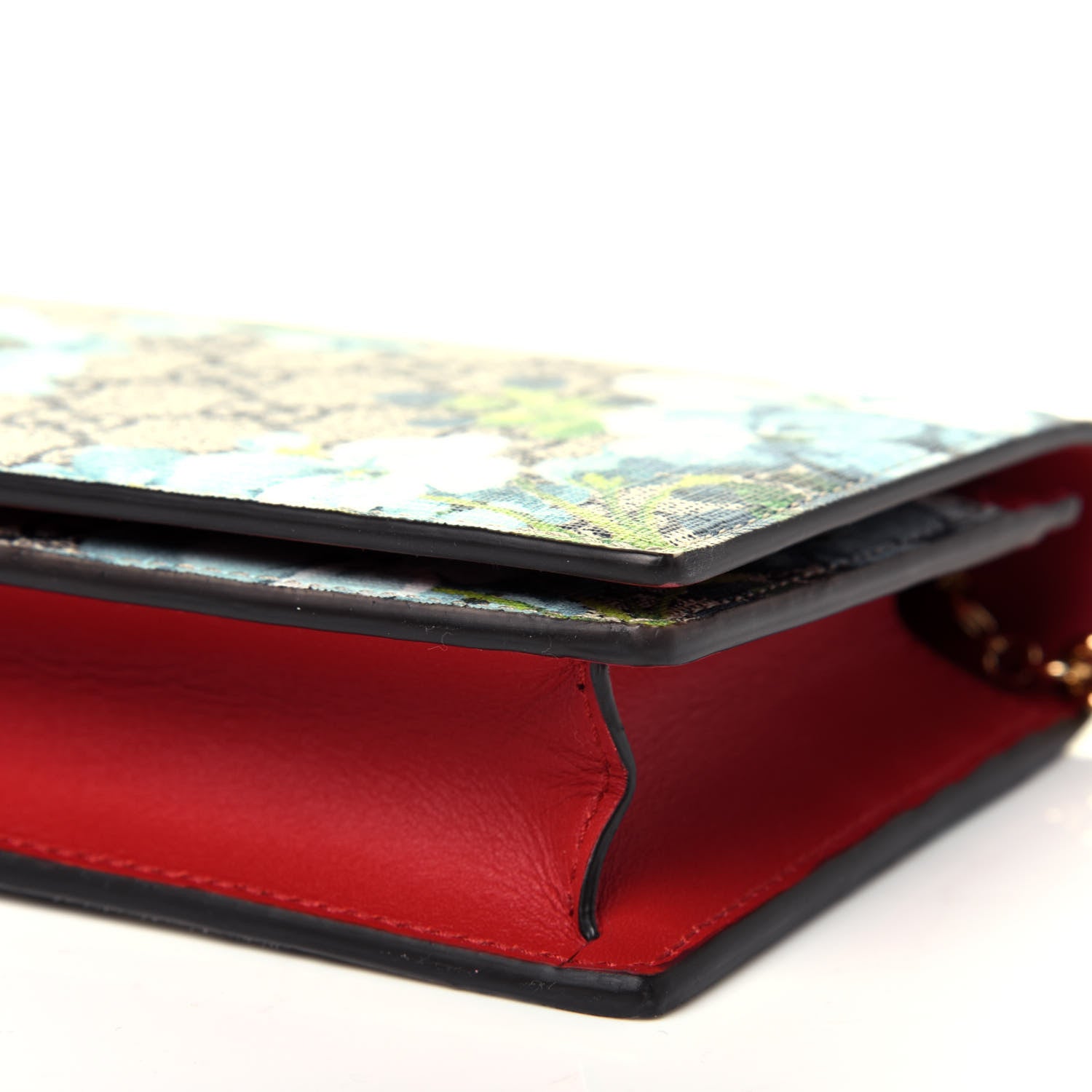 Gucci GG Supreme Monogram Blooms Chain Wallet Blue 8 of 11
