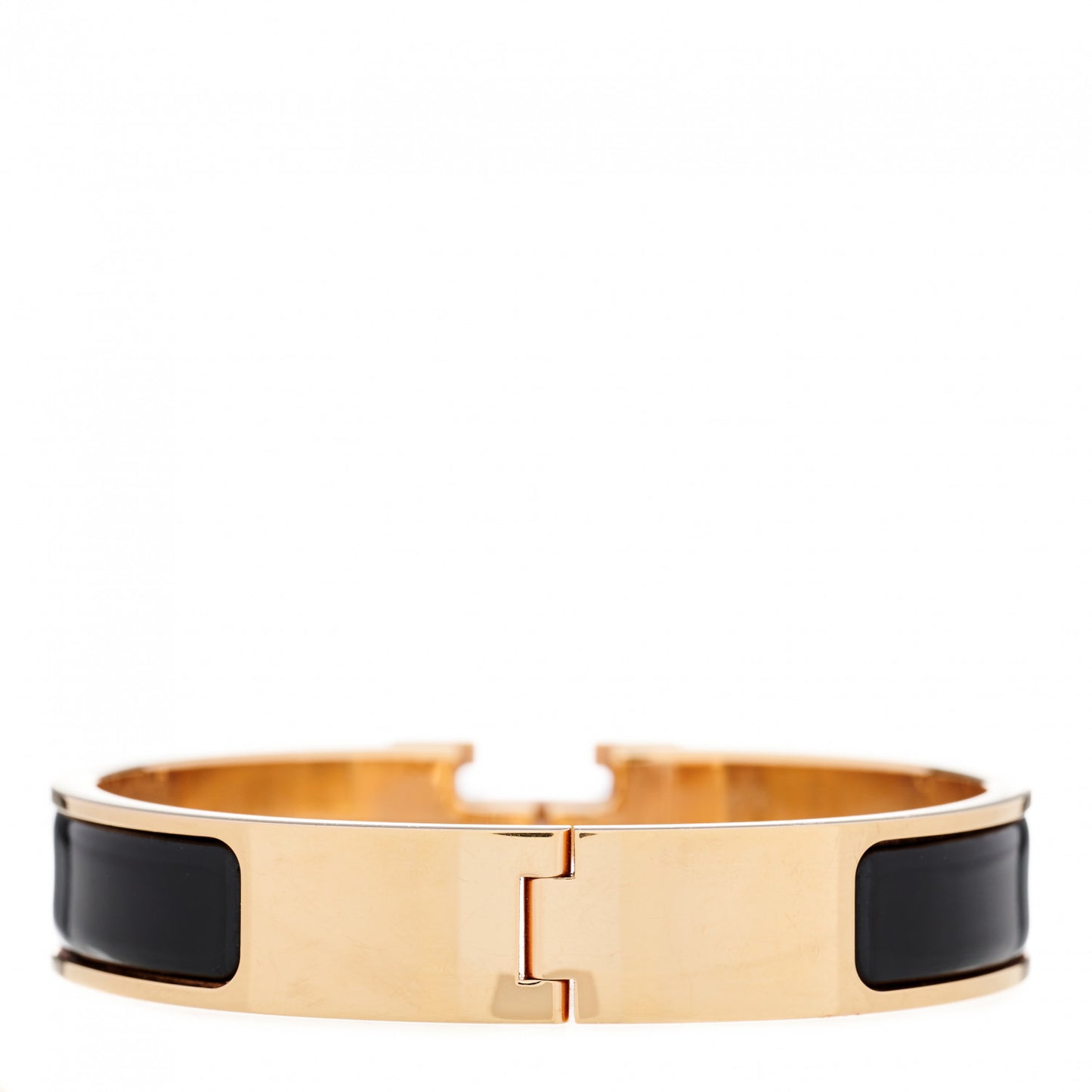 Enamel Narrow Clic Clac H Bracelet PM Black