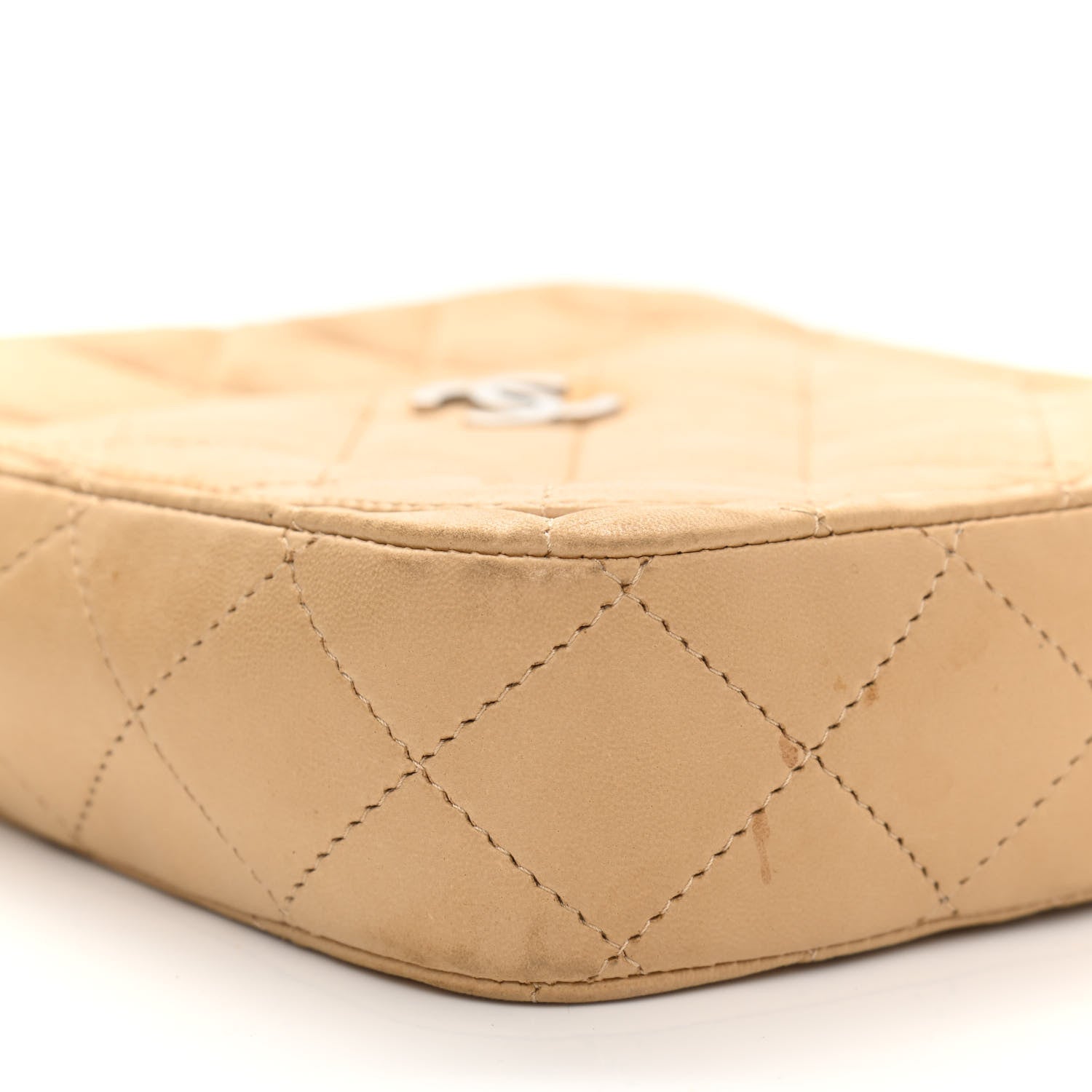 Chanel Lambskin Quilted Mini Messenger Bag Beige 9 of 15