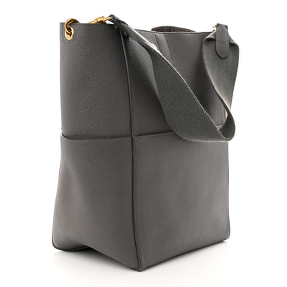 Celine Soft Grained Calfskin Sangle Bucket Bag Kohl 3 of 10