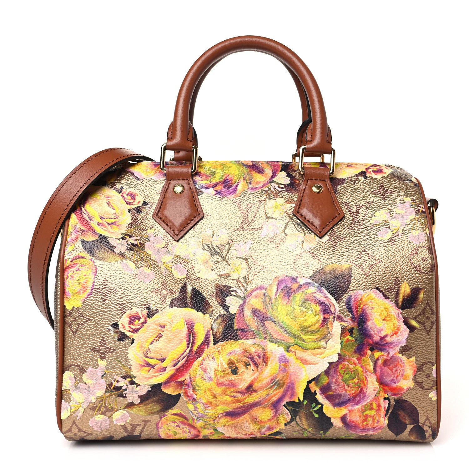 Louis Vuitton Metallic Monogram LV Garden Speedy Bandouliere 25 Gold 1 of 8