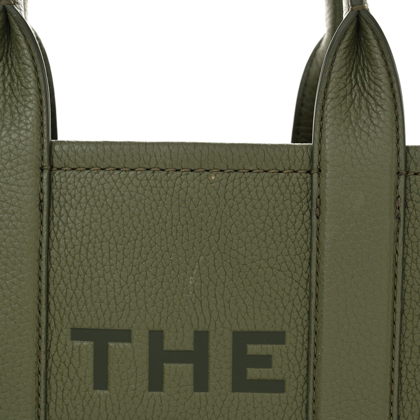 Grained Calfskin Small The Tote Bag Bronze Green