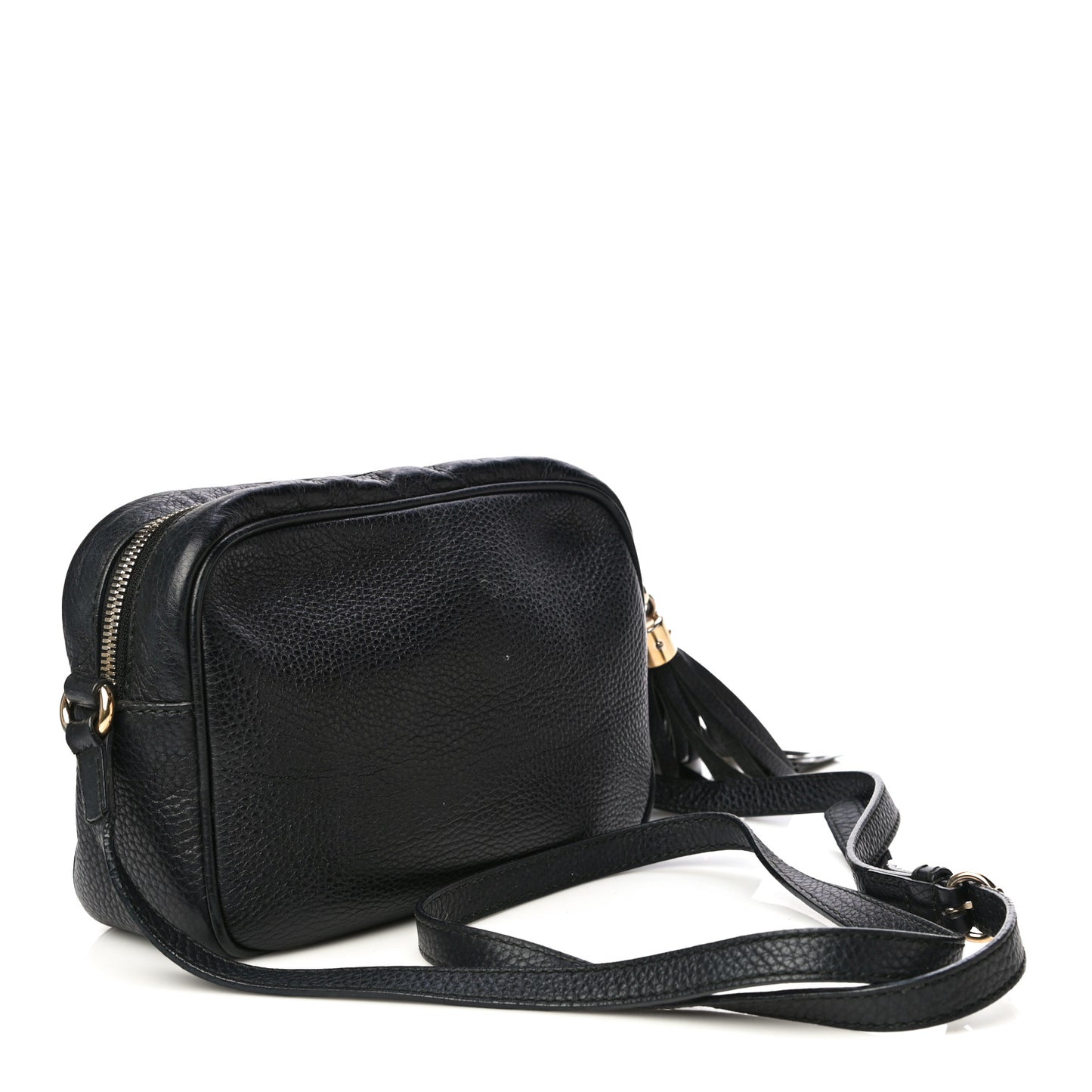 Pebbled Calfskin Small Soho Disco Bag Black
