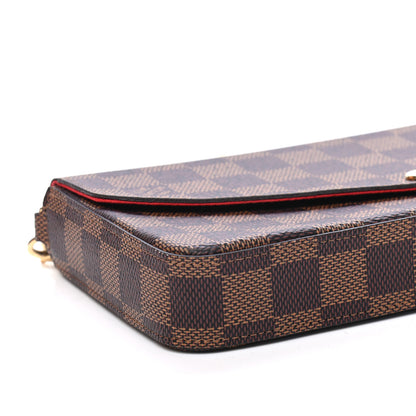 Louis Vuitton Damier Ebene Pochette Felicie Chain Wallet 8 of 9