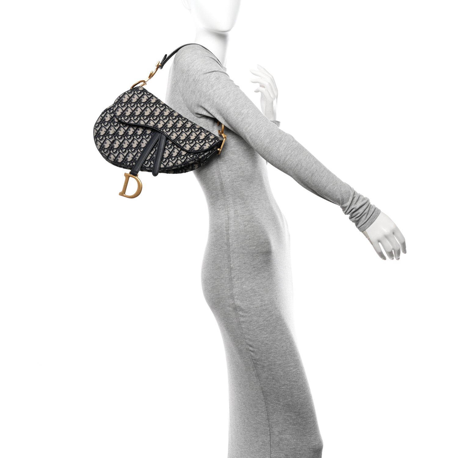 Christian Dior Oblique Saddle Bag Blue 2 of 11