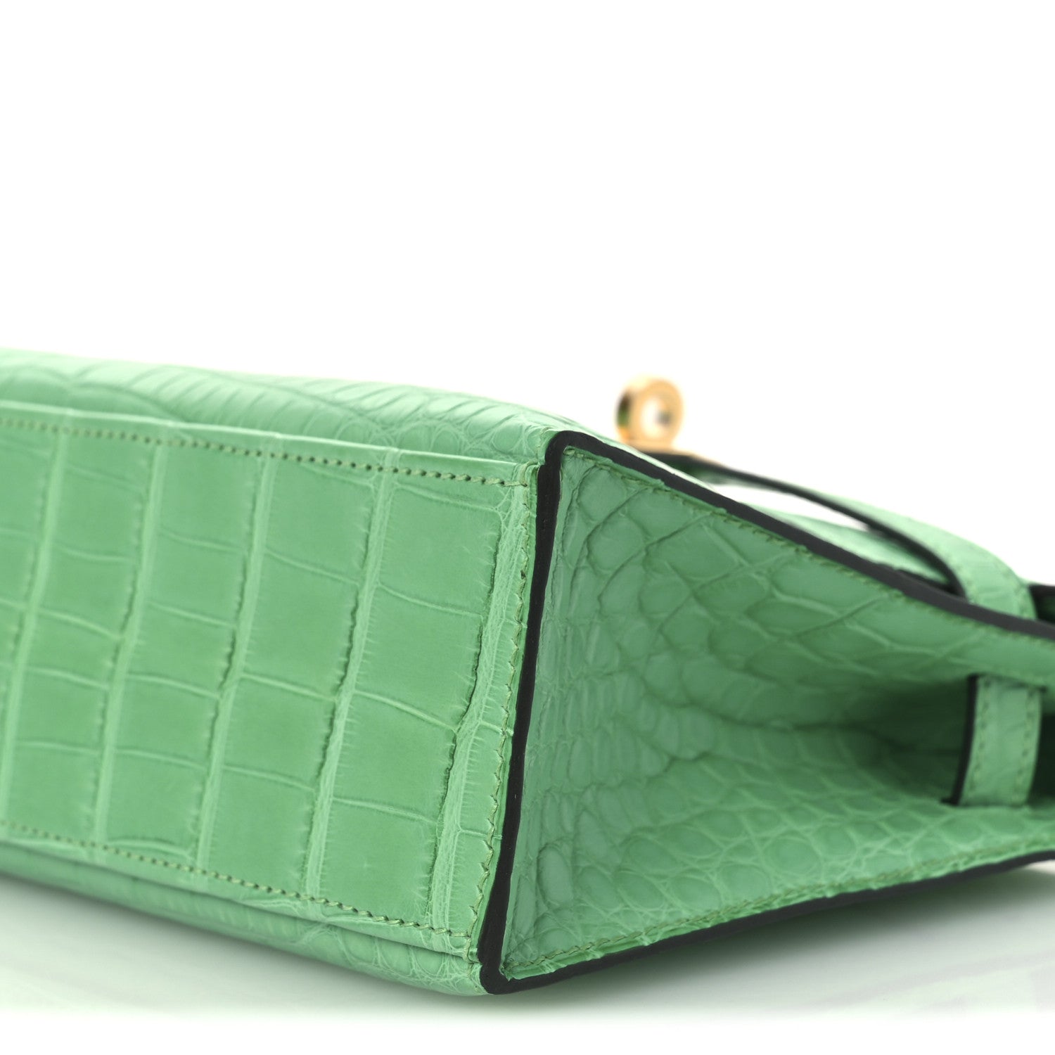 Hermes Matte Alligator Kelly Pochette Vert Comics 10 of 12