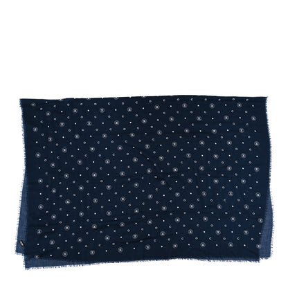Chanel Cashmere CC Fringe Scarf Navy Blue 2 of 4