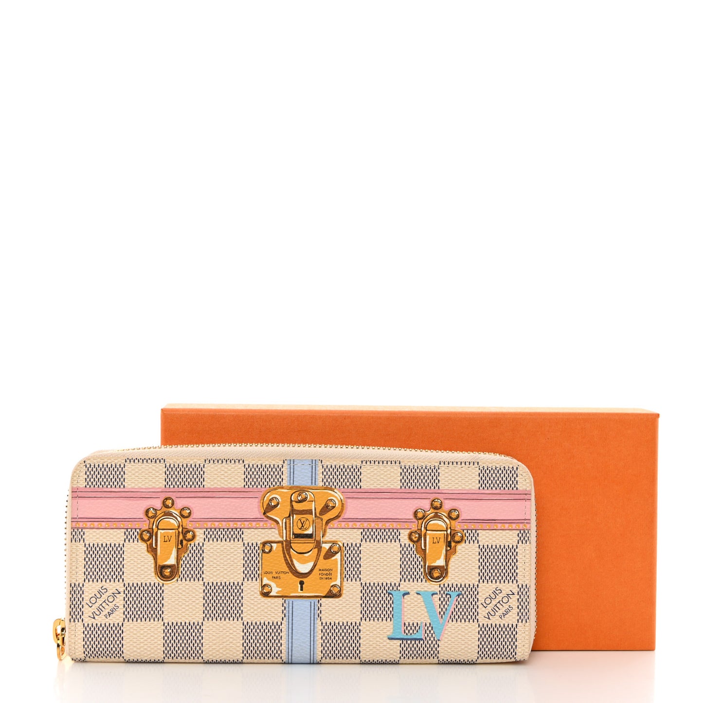 Damier Azur Summer Trunks Clemence Wallet