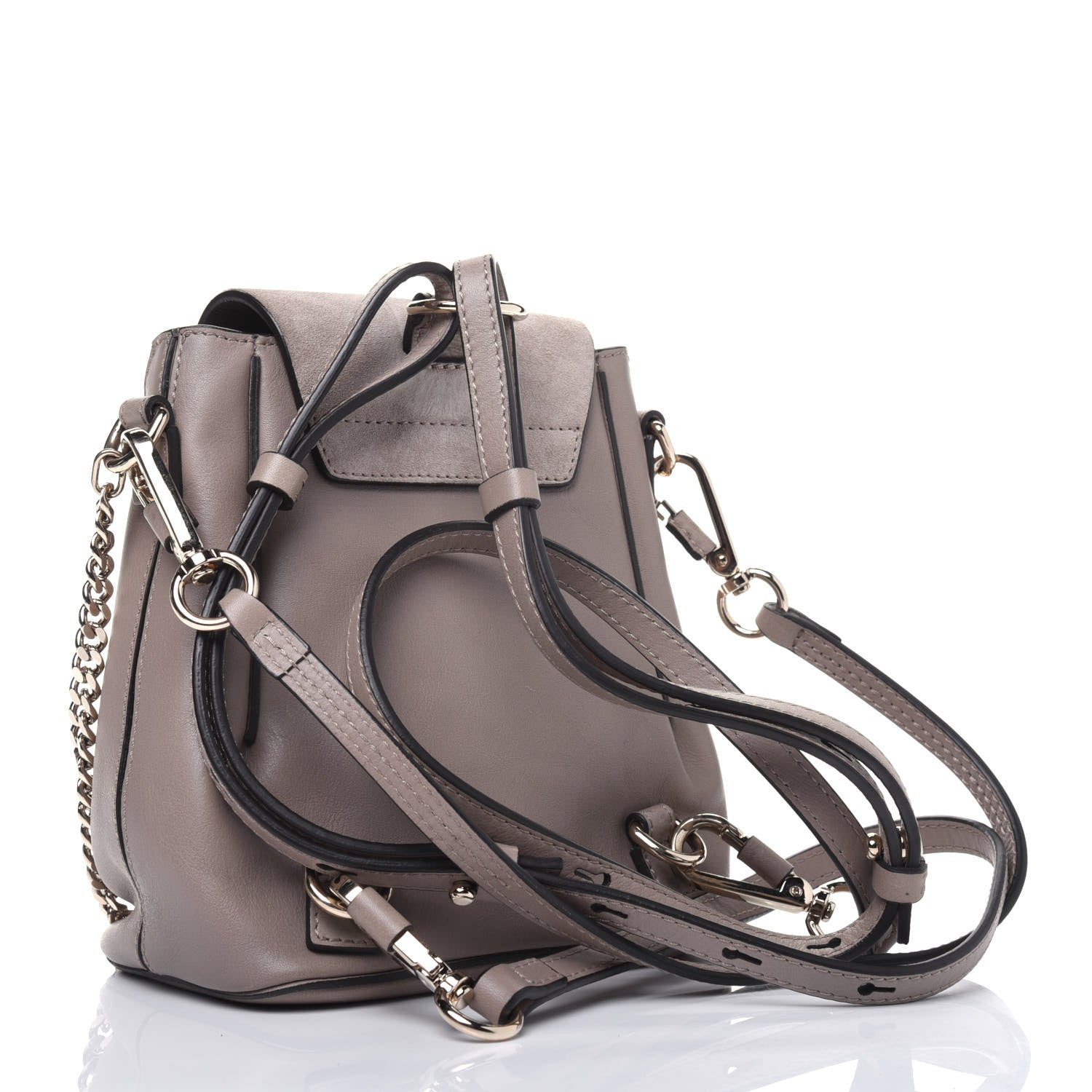 Chloe Suede Calfskin Mini Faye Backpack Motty Grey 3 of 17
