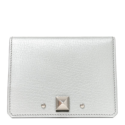Hermes Metallic Chevre Chamkilight Medor Card Holder Argent 1 of 7