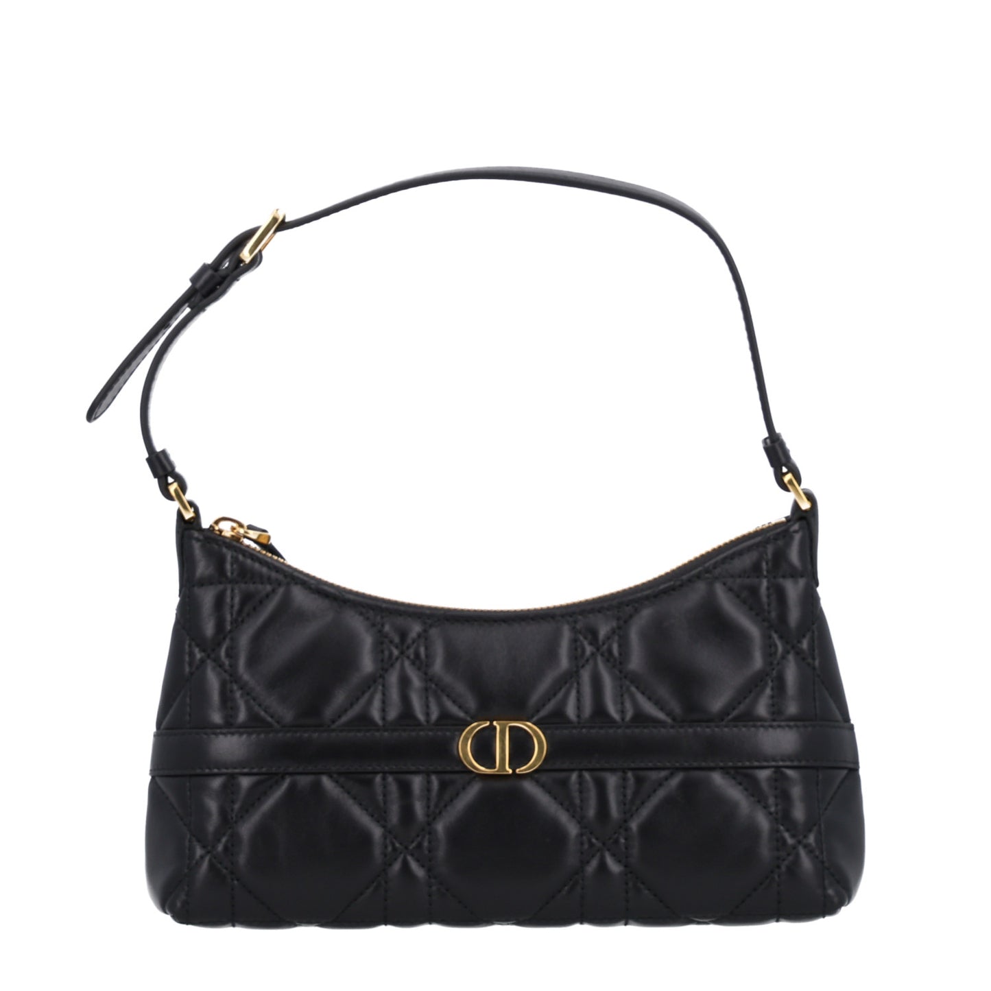 Calfskin Macrocannage Miss Caro Mini Hobo Bag Black