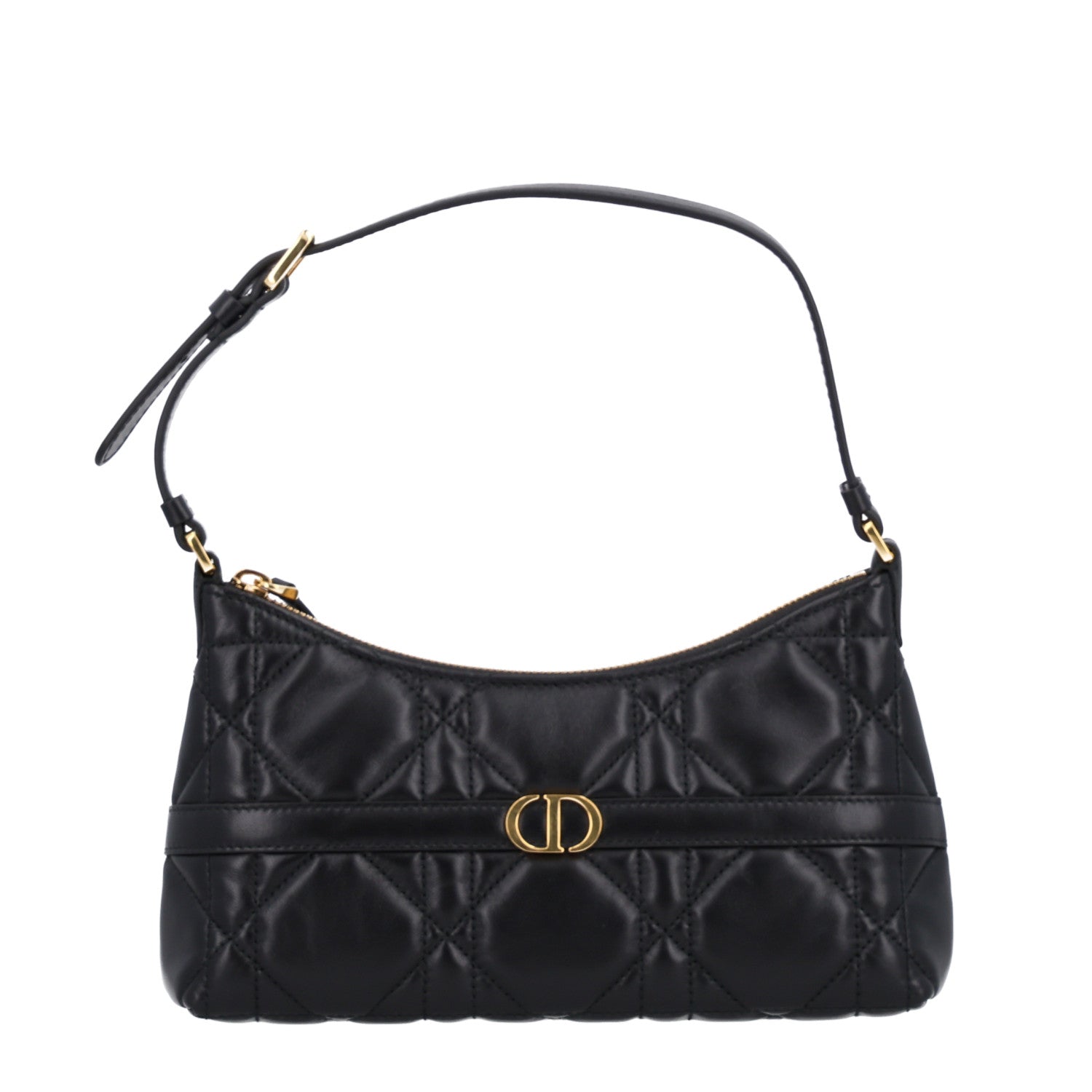 Christian Dior Calfskin Macrocannage Miss Caro Mini Hobo Bag Black 1 of 10