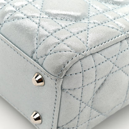 Christian Dior Metallic Lambskin Cannage Mini Lady Dior Light Blue 14 of 16