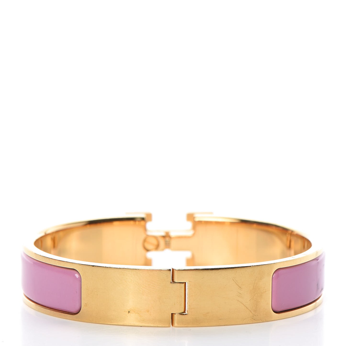 Enamel Narrow Clic Clac H Bracelet PM Rose Azalee