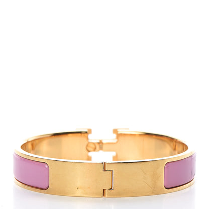 Hermes Enamel Narrow Clic Clac H Bracelet PM Rose Azalee 3 of 9