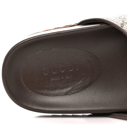 Gucci GG Supreme Monogram Miro Soft Calfskin Womens Horsebit Slippers 37.5 Beige Ebony New Acero 8 of 10
