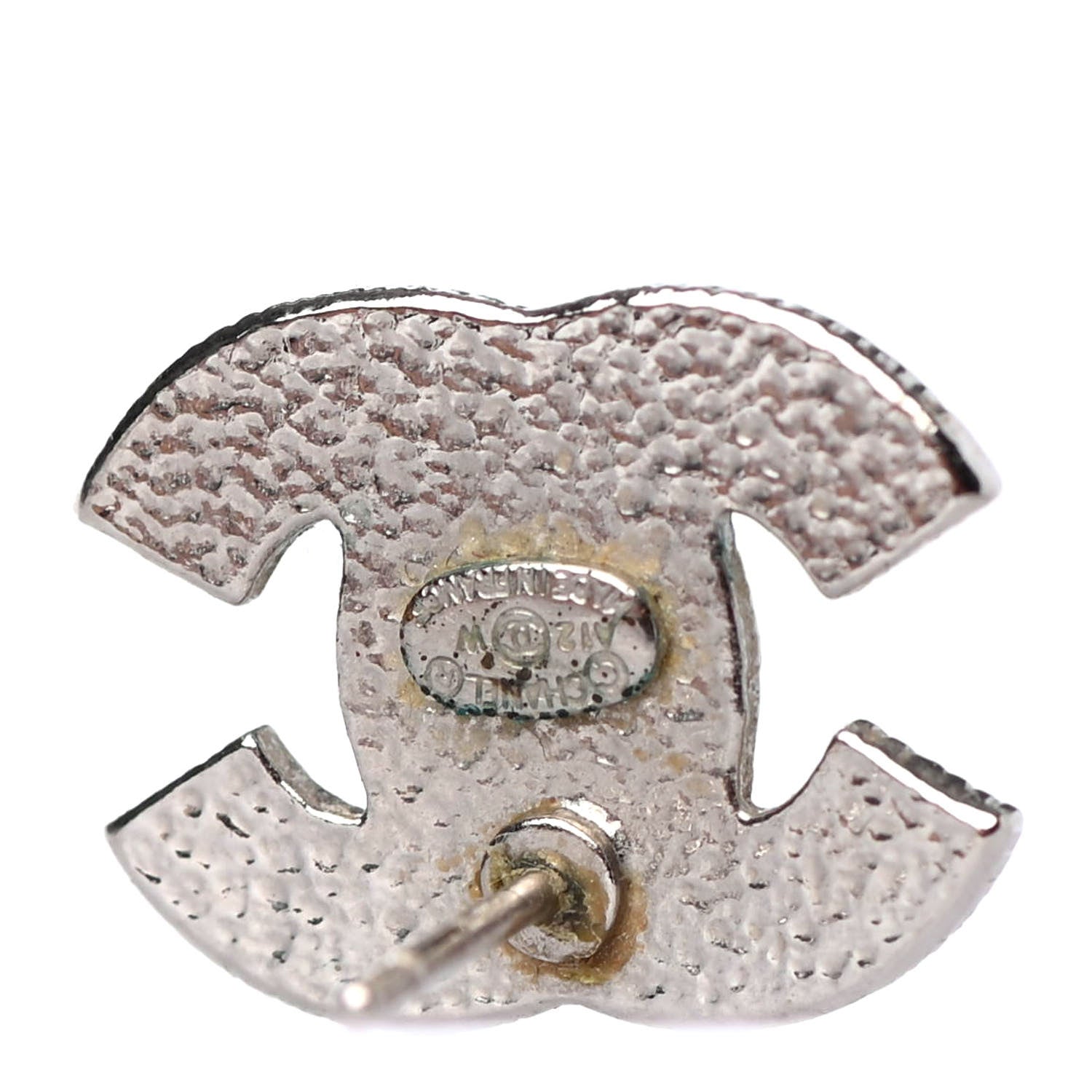 Chanel Crystal Mini CC Earrings Silver 4 of 4