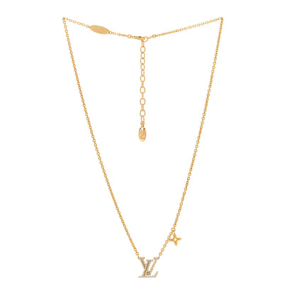 Louis Vuitton Metal Crystal LV Iconic Necklace Gold 2 of 4