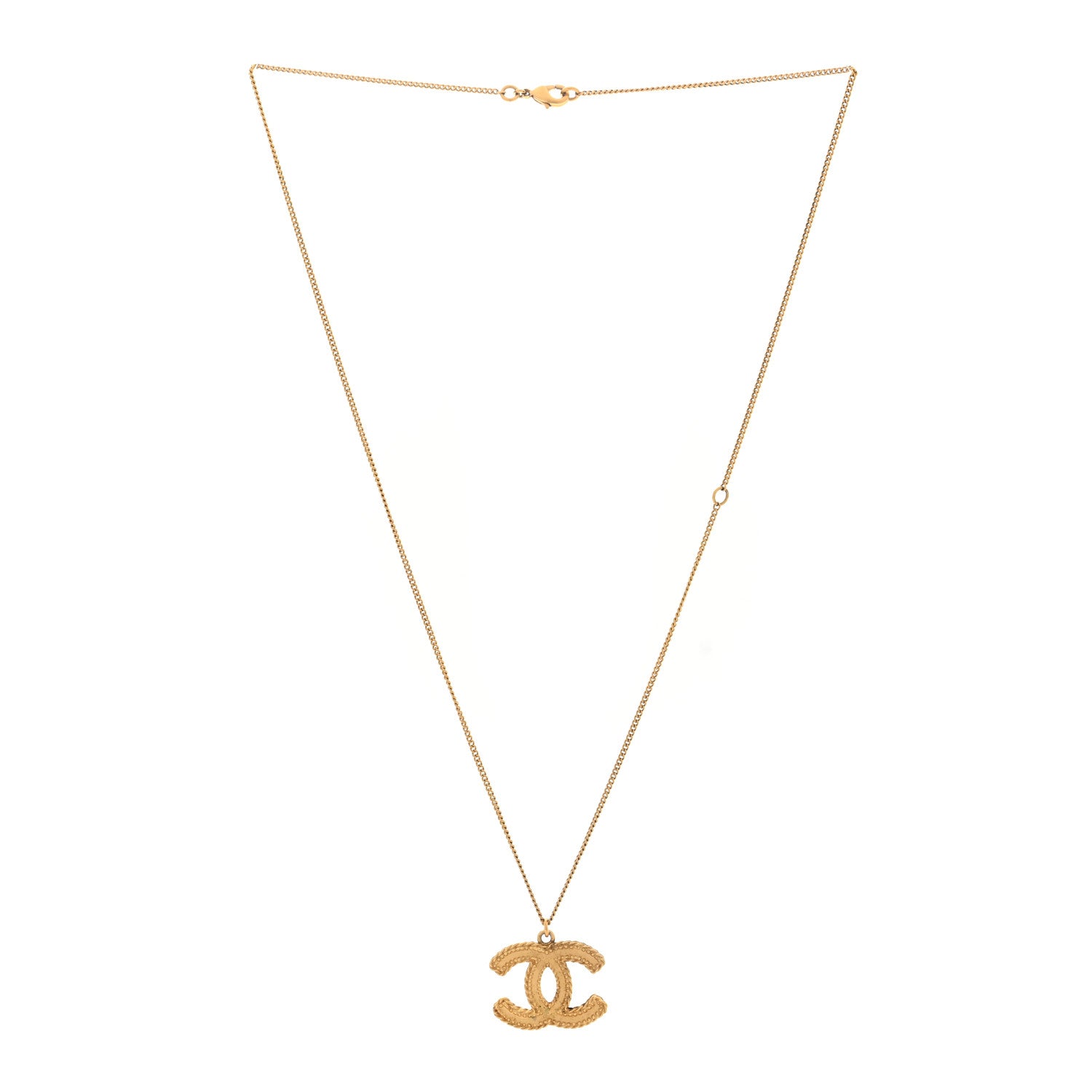 Chanel CC Necklace Matte Gold 3 of 4