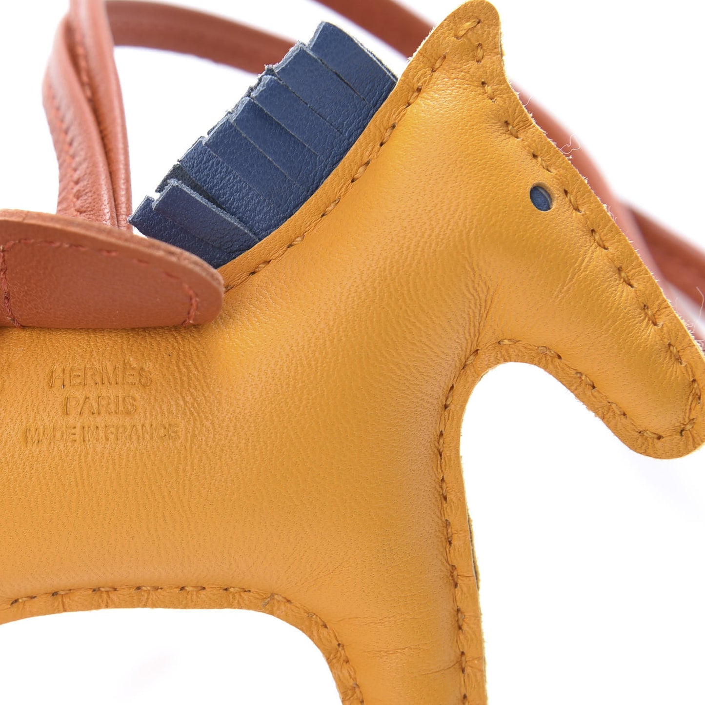 Milo Lambskin Grigri Rodeo Horse Bag Charm PM Jaune D'Or Bleu Agate Cornaline