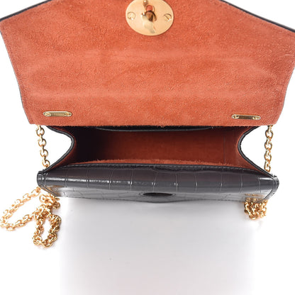 Mulberry Calfskin Crocodile Embossed Small Harlow Satchel 5 of 7