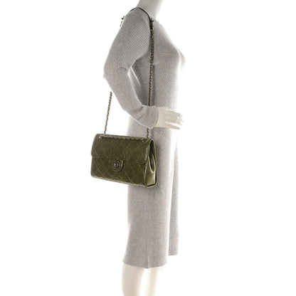 Chanel Crumpled Grained Calfskin Medium CC Crave Flap Green 2 of 10