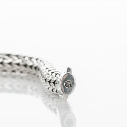 John Hardy Sterling Silver Pave Diamond Medium Classic Chain Clasp Bracelet 5 of 7