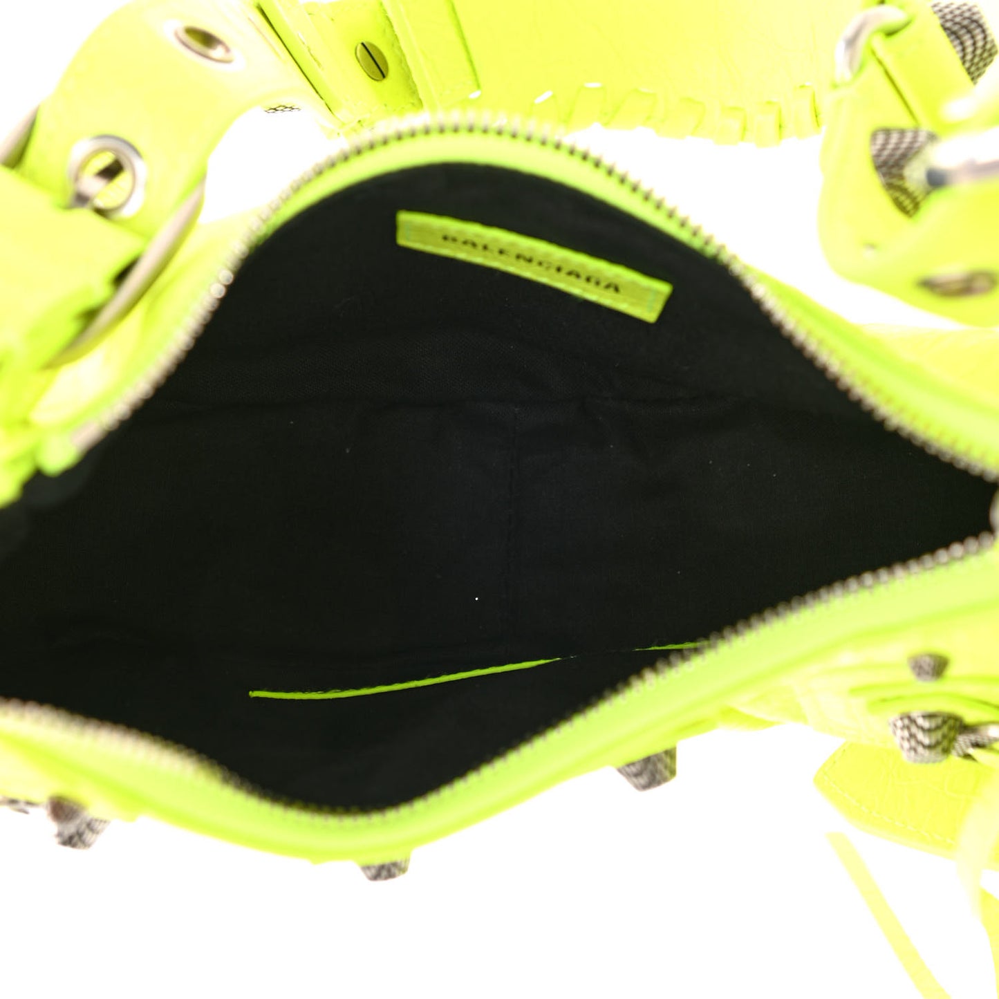 Agneau Arena Le Cagole Shoulder Bag XS Fluo Yellow