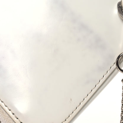 Prada Spazzolato Mini Triangle Chain Crossbody Pouch White 16 of 18