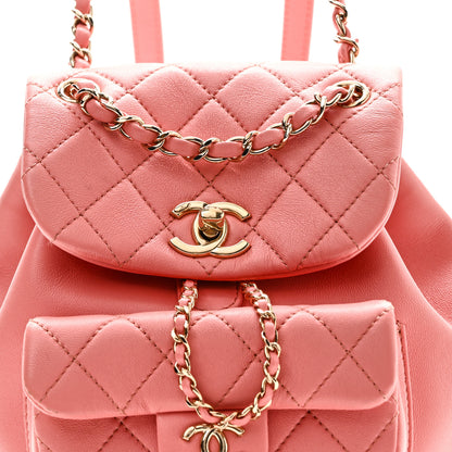 Chanel Lambskin Quilted Small Duma Drawstring Backpack Pink 8 of 10