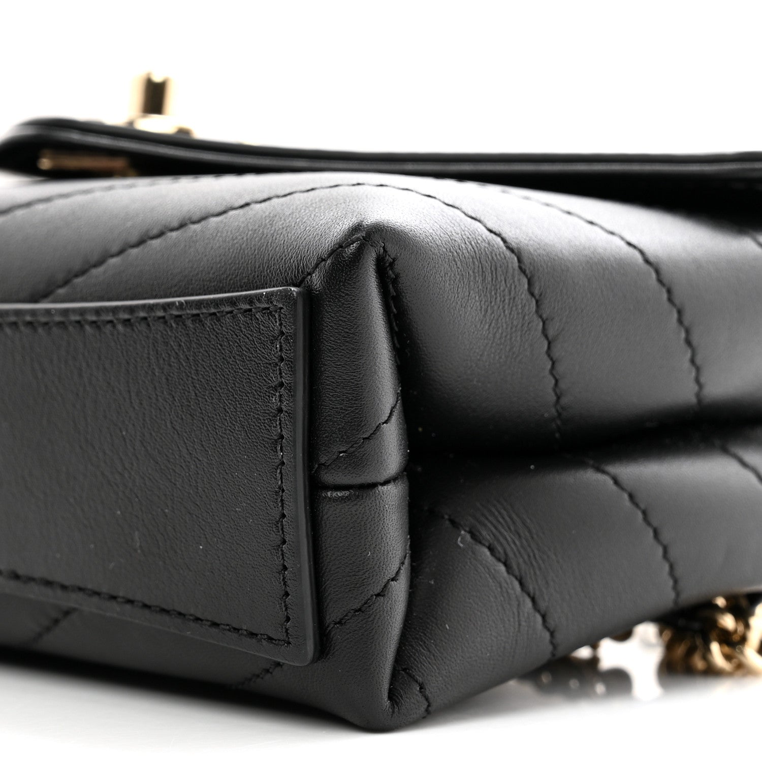 Chanel Calfskin Chevron Stitched Coco Waist Bag Black 9 of 9