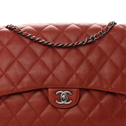 Chanel Lambskin Quilted Chanel 3 Maxi Flap Bag Red 8 of 10