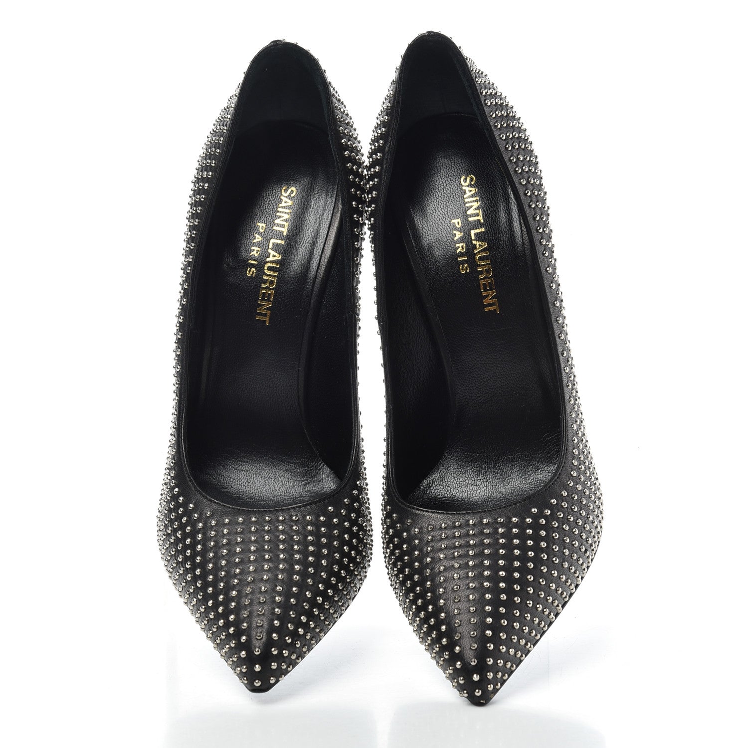Saint Laurent Calfskin Micro Studded 110 Pumps 36.5 Black 5 of 10